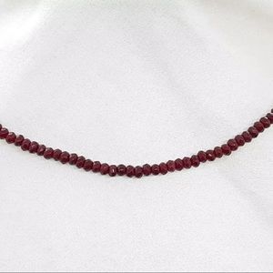13.00ctw Natural Ruby 925 Sterling Silver Beads Necklace